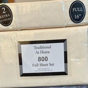 Traditional At Home 6pc Full Sheet Set Creamy Cream embossed floral print